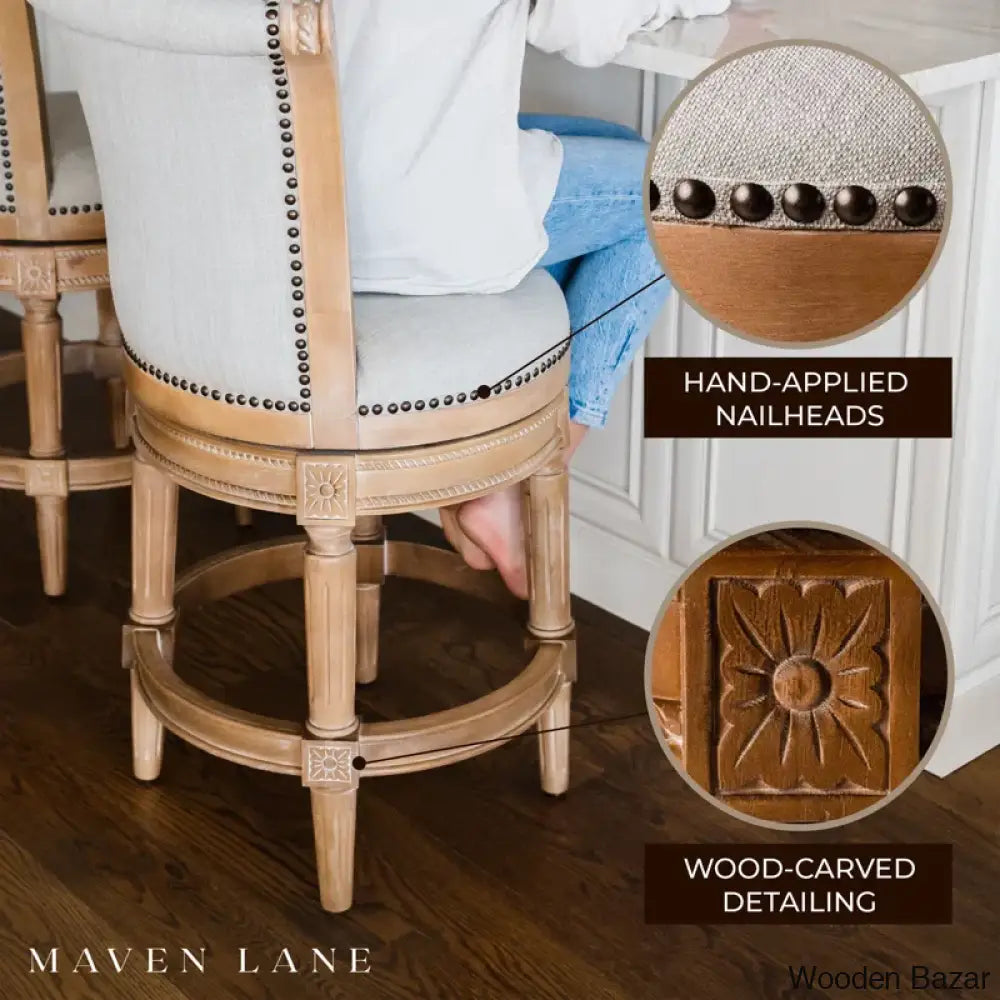 Mavenp Swivel Lane Pullman Counter And Bar Stool With Fabric Upholstery