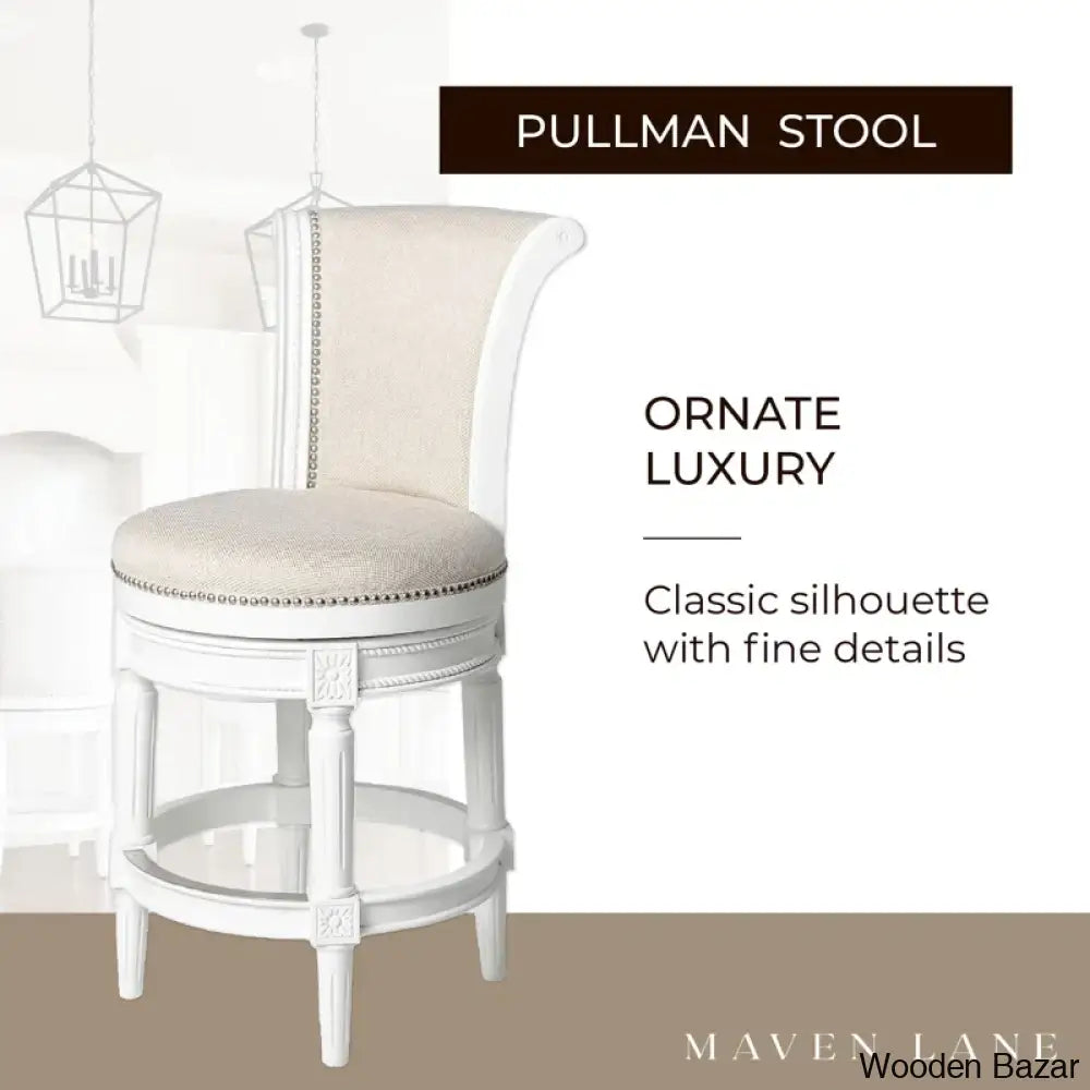 Mavenp Swivel Lane Pullman Counter And Bar Stool With Fabric Upholstery