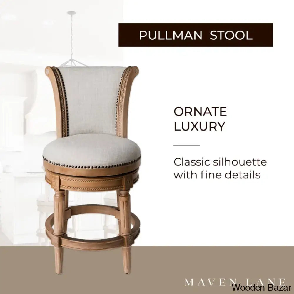 Mavenp Swivel Lane Pullman Counter And Bar Stool With Fabric Upholstery