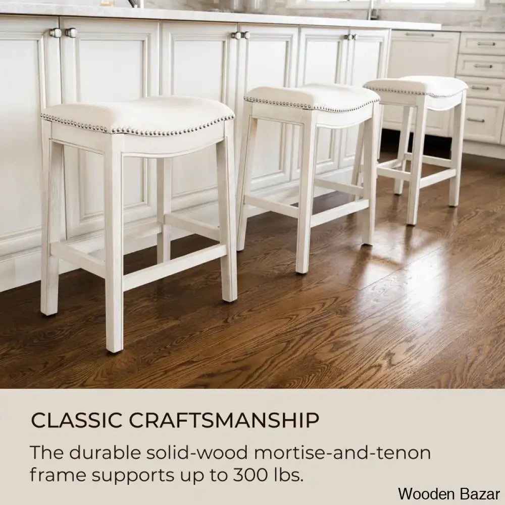 Mavenq Lane Adrien Backless Saddle Kitchen Counter And Bar Stool With Fabric Upholstery