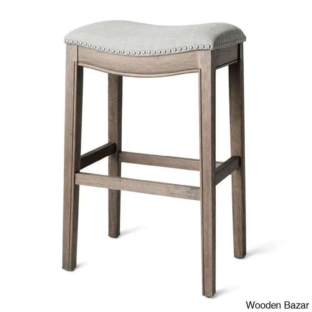 Mavenq Lane Adrien Backless Saddle Kitchen Counter And Bar Stool With Fabric Upholstery Reclaimed