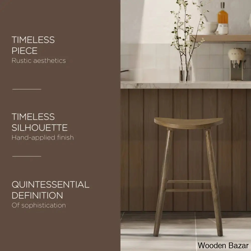 Mavenu Lane Luna Counter And Bar Stool In Wood Finish