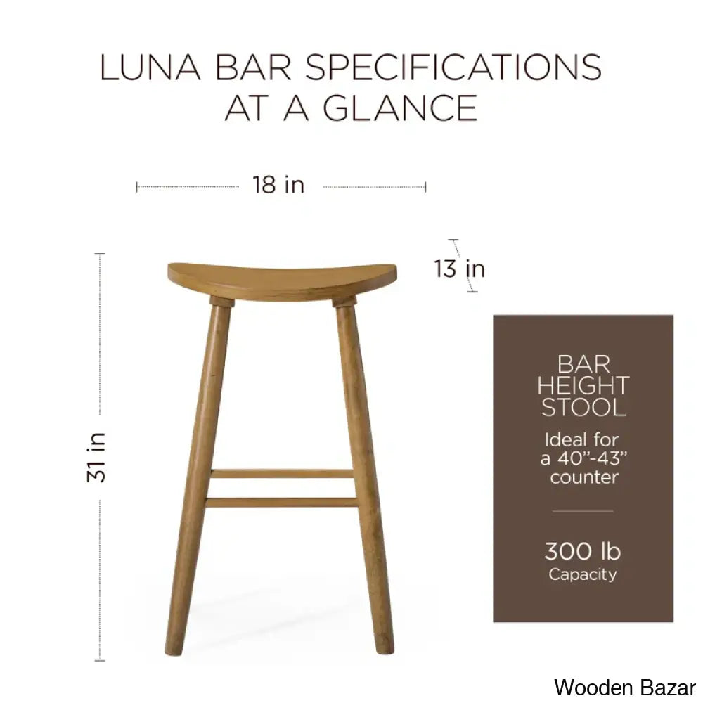 Mavenu Lane Luna Counter And Bar Stool In Wood Finish