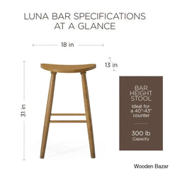 Mavenu Lane Luna Counter And Bar Stool In Wood Finish
