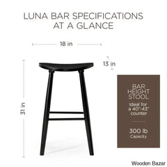 Mavenu Lane Luna Counter And Bar Stool In Wood Finish