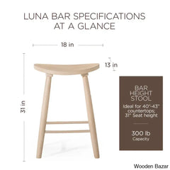 Mavenu Lane Luna Counter And Bar Stool In Wood Finish