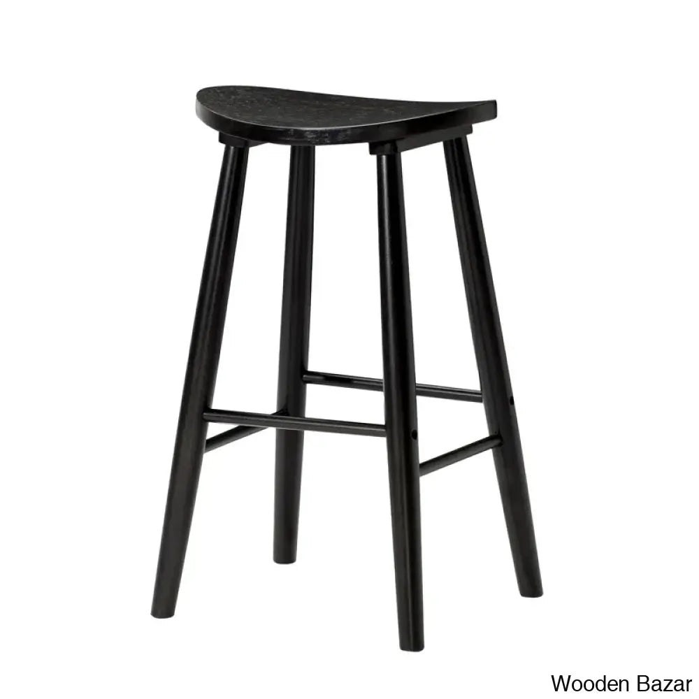 Mavenu Lane Luna Counter And Bar Stool In Wood Finish Rustic Black / Bar (31’’ Seat Height)