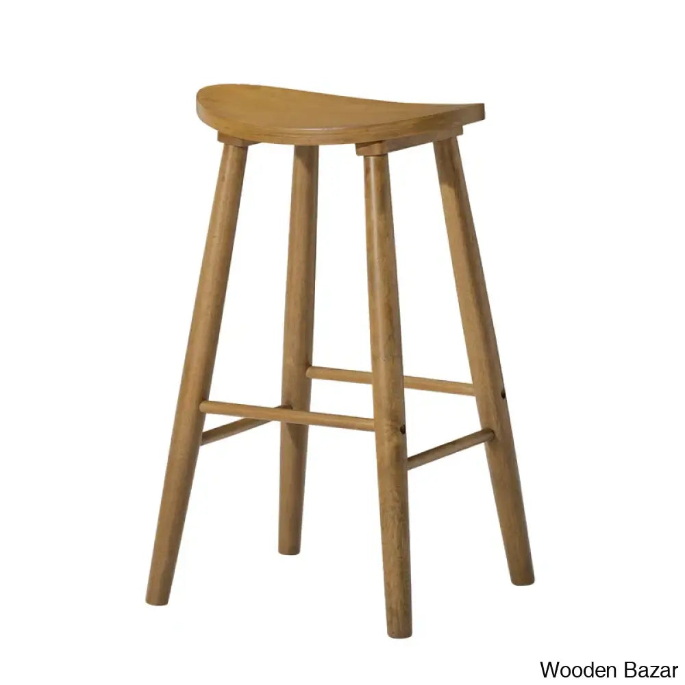 Mavenu Lane Luna Counter And Bar Stool In Wood Finish Rustic Natural / Bar (31’’ Seat Height)