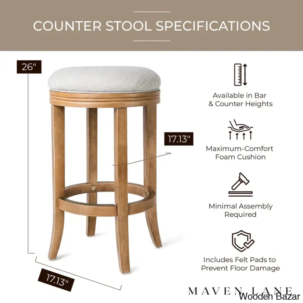 Mavenx Swivel Lane Eva Counter And Bar Stool With Fabric Upholstery