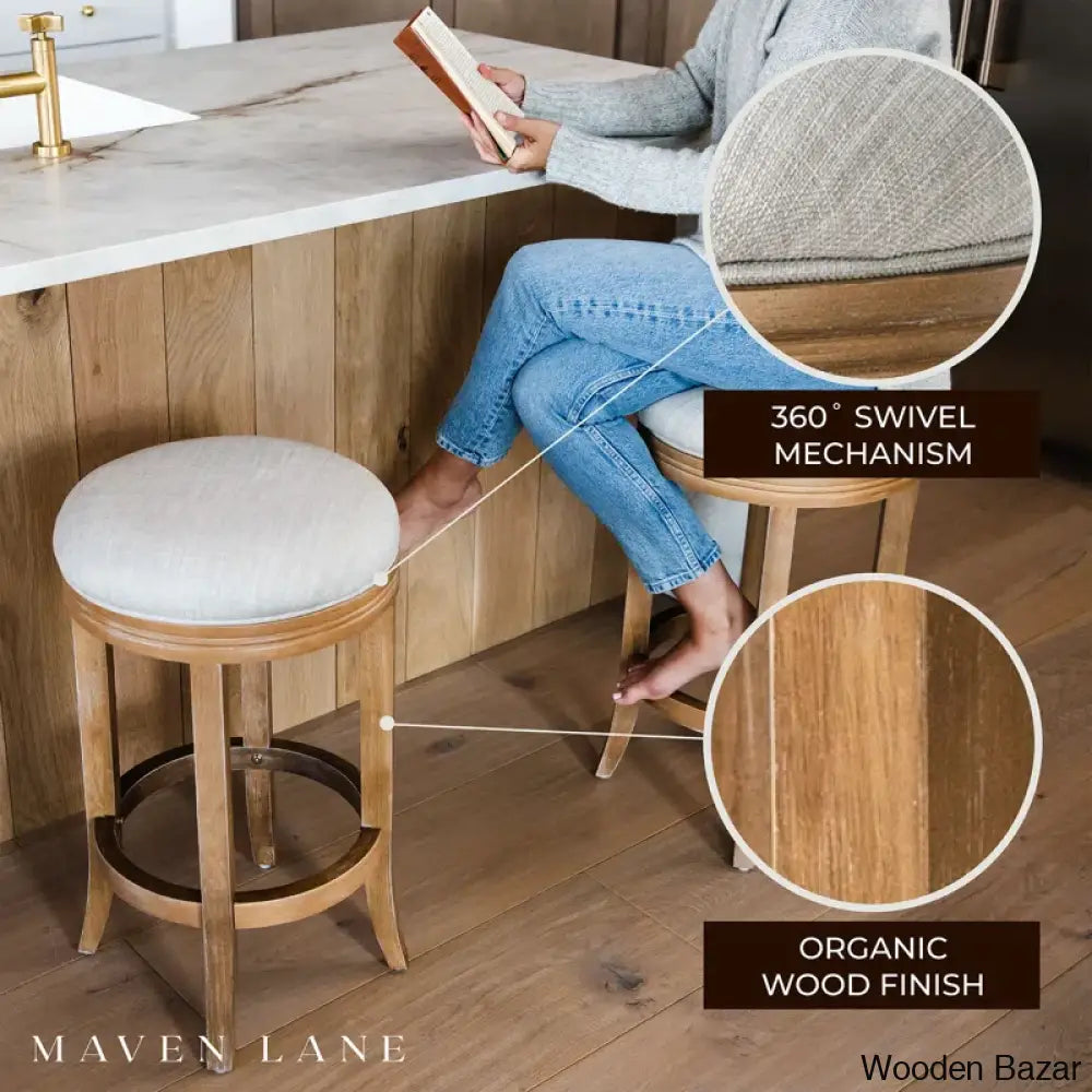 Mavenx Swivel Lane Eva Counter And Bar Stool With Fabric Upholstery