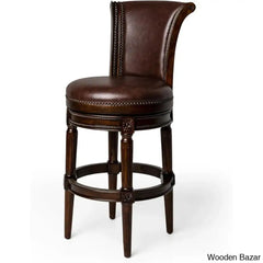 Mavenz Lane Pullman Counter And Bar Stool With Vegan Leather Upholstery