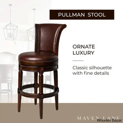 Mavenz Lane Pullman Counter And Bar Stool With Vegan Leather Upholstery