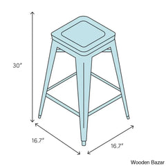 Mcgriffa Solid Wood Swivel Backless Counter And Bar Stool Height Bar Chair With Footrest