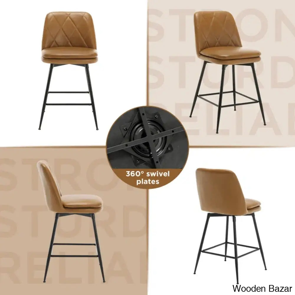 Mcohal Swivel Counter And Bar Stools 4 Pcs (Set Of 4)