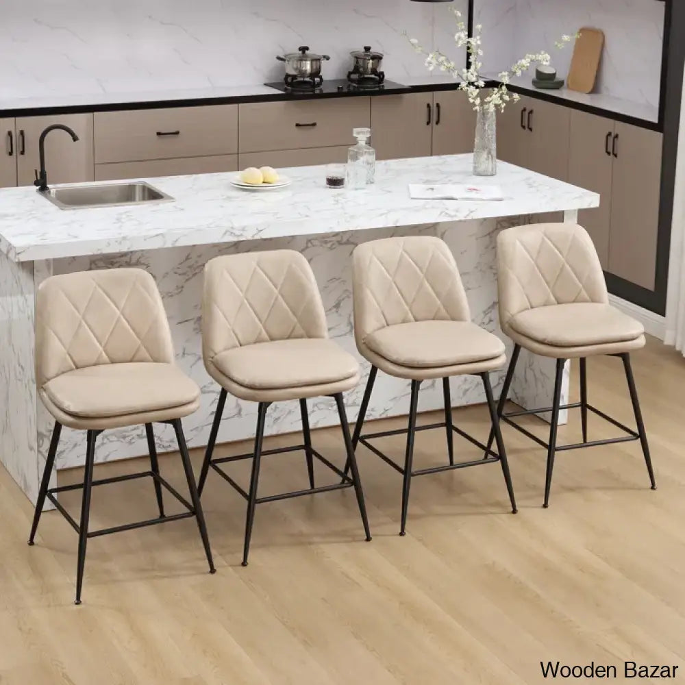 Mcohal Swivel Counter And Bar Stools 4 Pcs (Set Of 4)