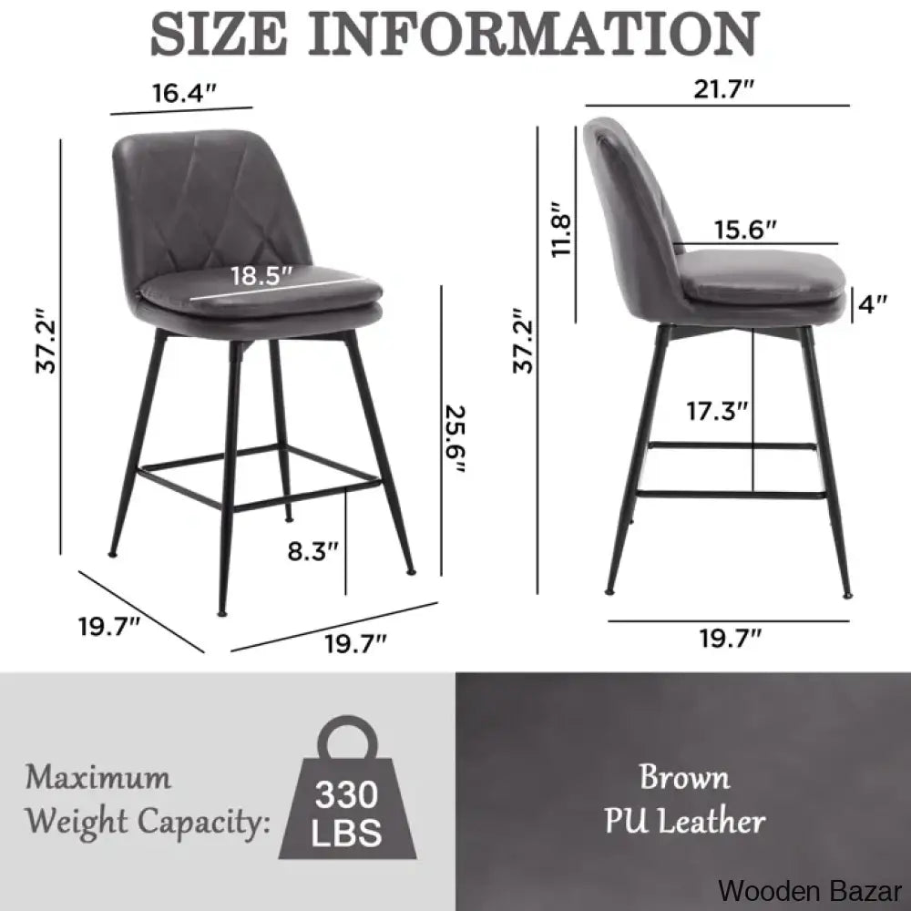 Mcohal Swivel Counter And Bar Stools 4 Pcs (Set Of 4)