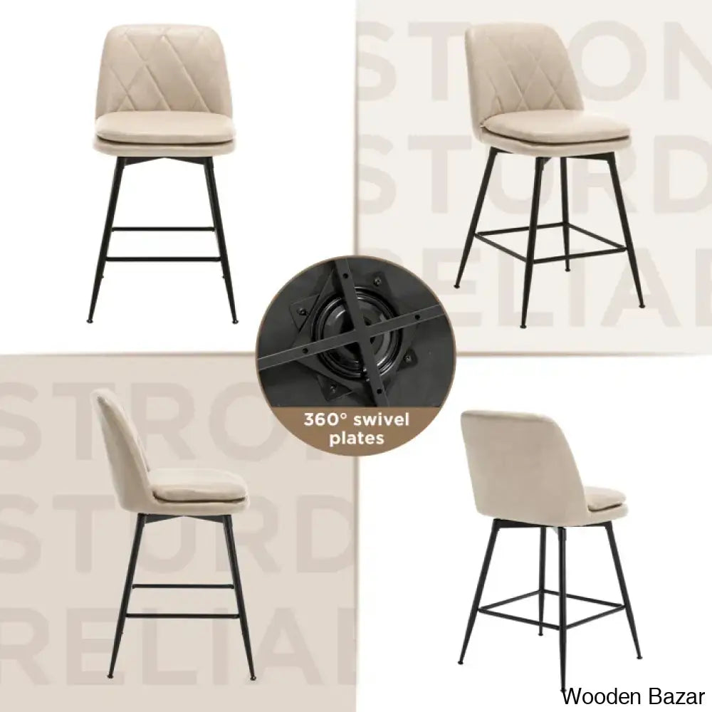 Mcohal Swivel Counter And Bar Stools 4 Pcs (Set Of 4)