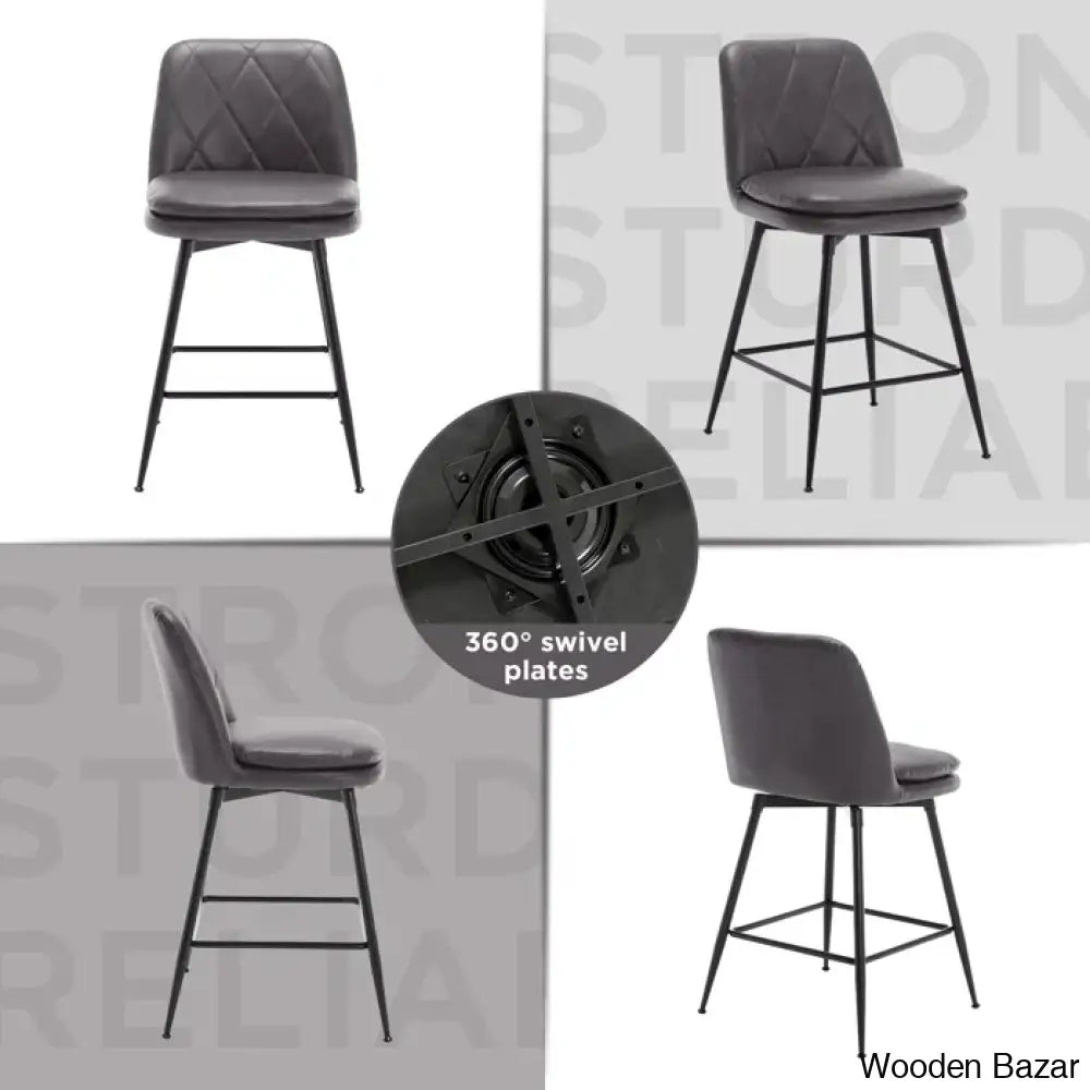 Mcohal Swivel Counter And Bar Stools 4 Pcs (Set Of 4)