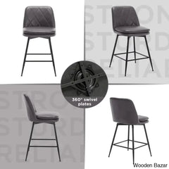 Mcohal Swivel Counter And Bar Stools 4 Pcs (Set Of 4)