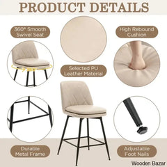 Mcohal Swivel Counter And Bar Stools 4 Pcs (Set Of 4)