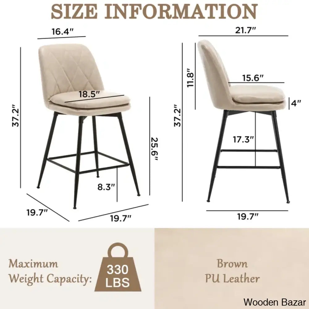 Mcohal Swivel Counter And Bar Stools 4 Pcs (Set Of 4)