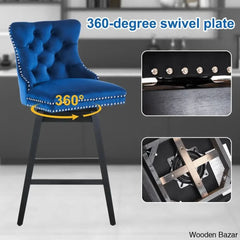 Mcoy Swivel Counter And Bar Stool Set Of 4- Wooden Bazar