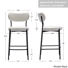 Medfielde Swivel 26’’ Modern Upholstered Counter And Bar Stools With Curved Backrest (Set Of 2)