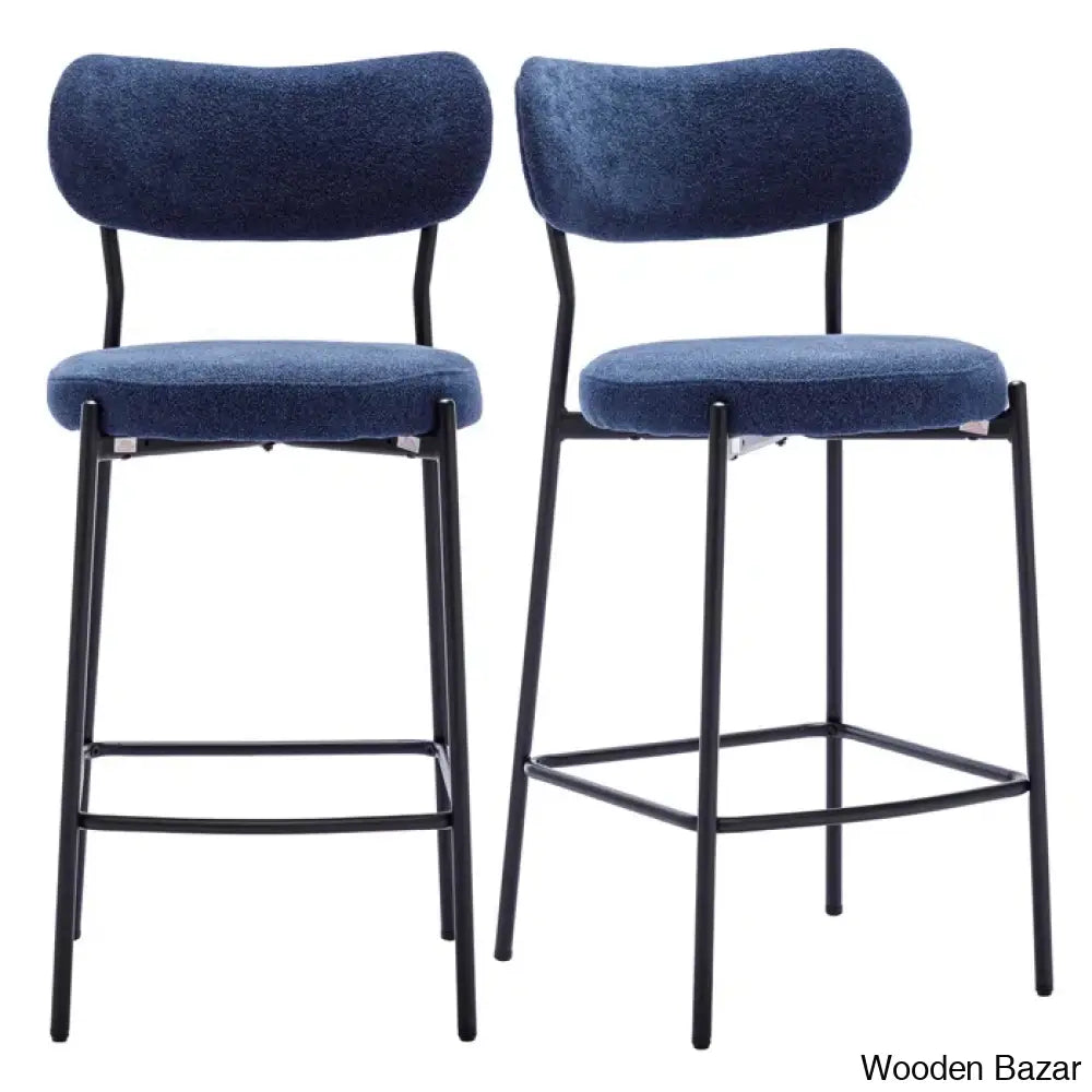 Medfielde Swivel 26’’ Modern Upholstered Counter And Bar Stools With Curved Backrest (Set Of 2)