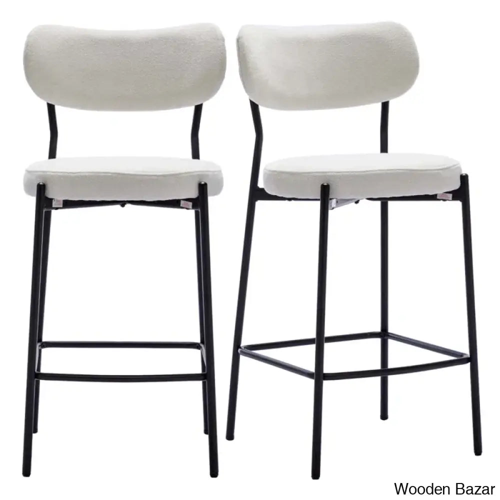 Medfielde Swivel 26’’ Modern Upholstered Counter And Bar Stools With Curved Backrest (Set Of 2)