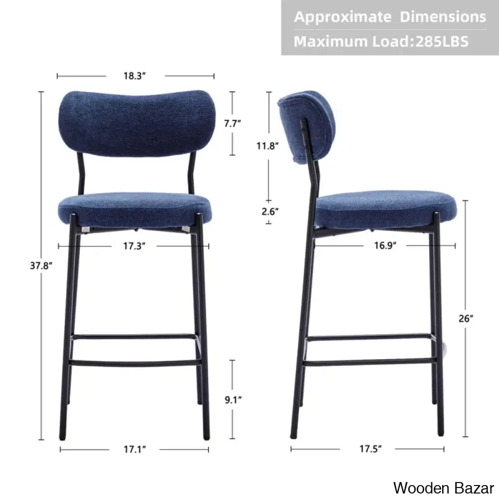 Medfielde Swivel 26’’ Modern Upholstered Counter And Bar Stools With Curved Backrest (Set Of 2)