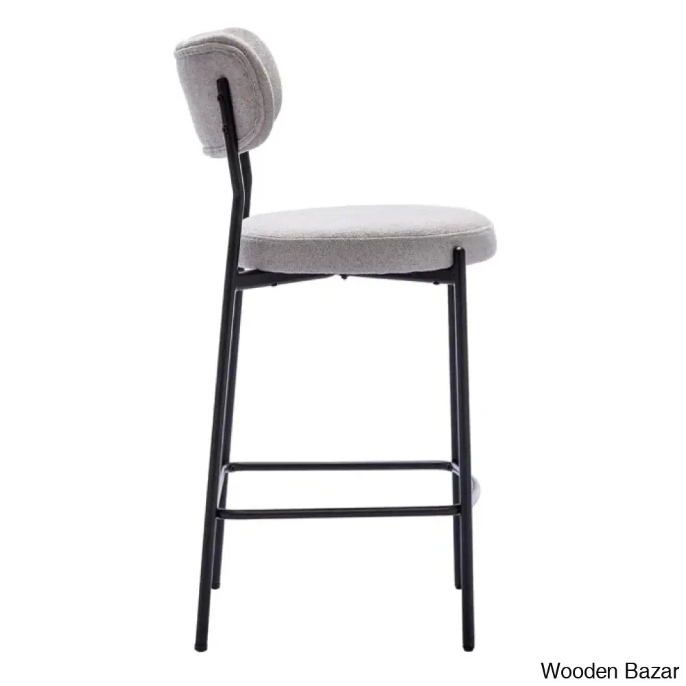 Medfielde Swivel 26’’ Modern Upholstered Counter And Bar Stools With Curved Backrest (Set Of 2)