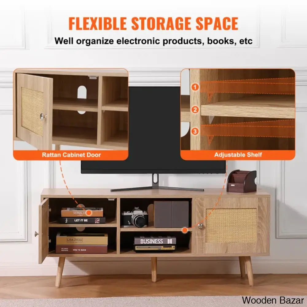 Media Console Cabinet For Large Tv’s Entertainment Center