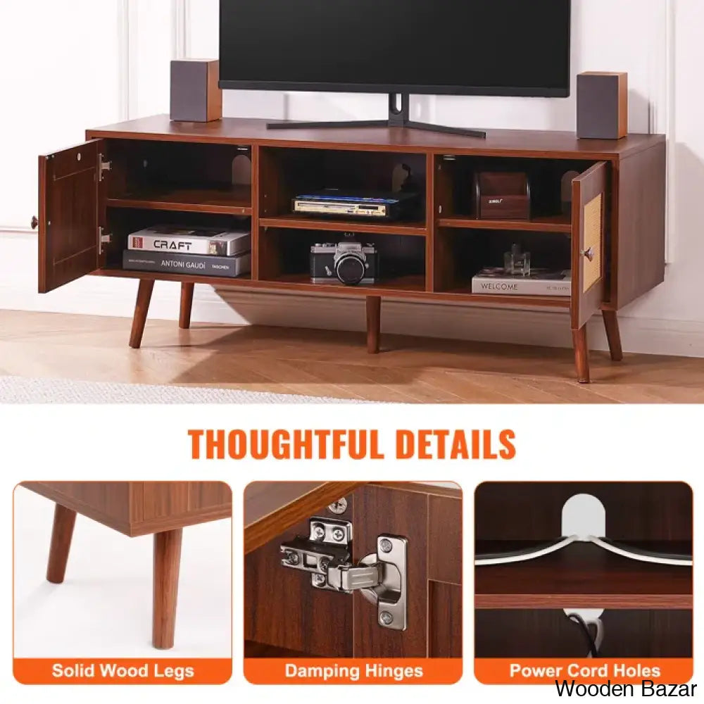 Media Console Cabinet For Large Tv’s Entertainment Center