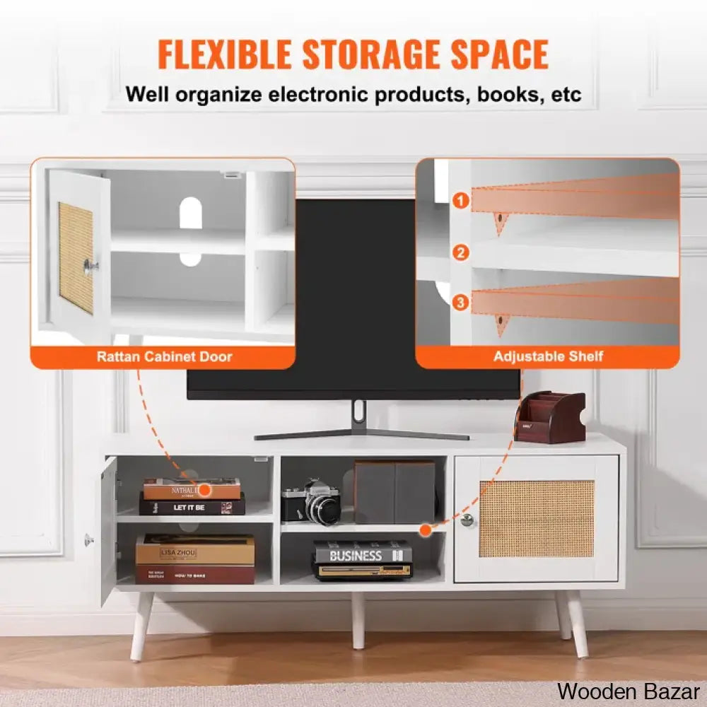 Media Console Cabinet For Large Tv’s Entertainment Center