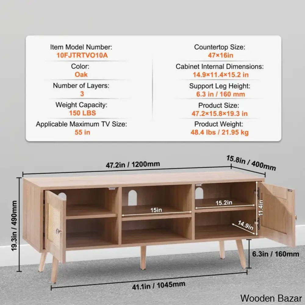 Media Console Cabinet For Large Tv’s Entertainment Center