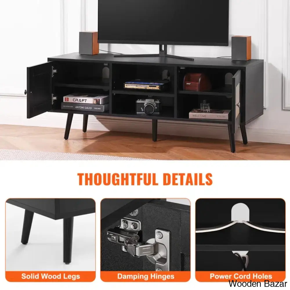 Media Console Cabinet For Large Tv’s Entertainment Center