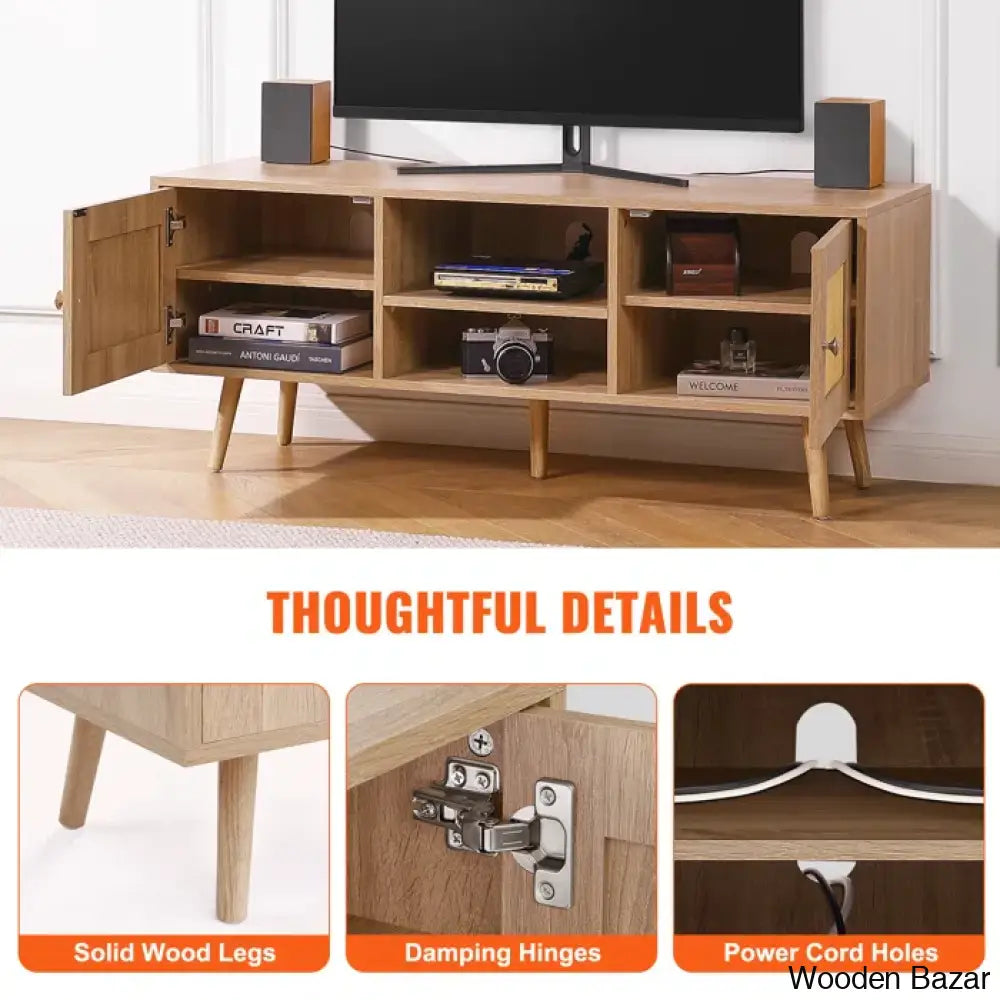 Media Console Cabinet For Large Tv’s Entertainment Center