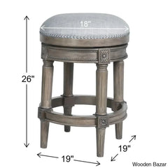 Meharo Swivel Upholstered Counter With Solid Wood Frame (Set Of 2)