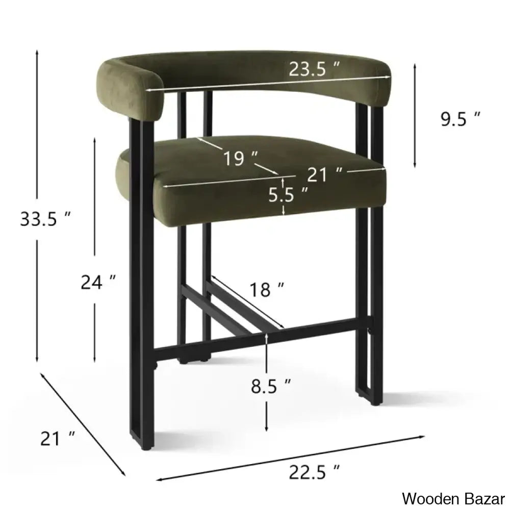 Mekaho Swivel Upholstered 24’’ Counter And Bar Stool With Metal Frame