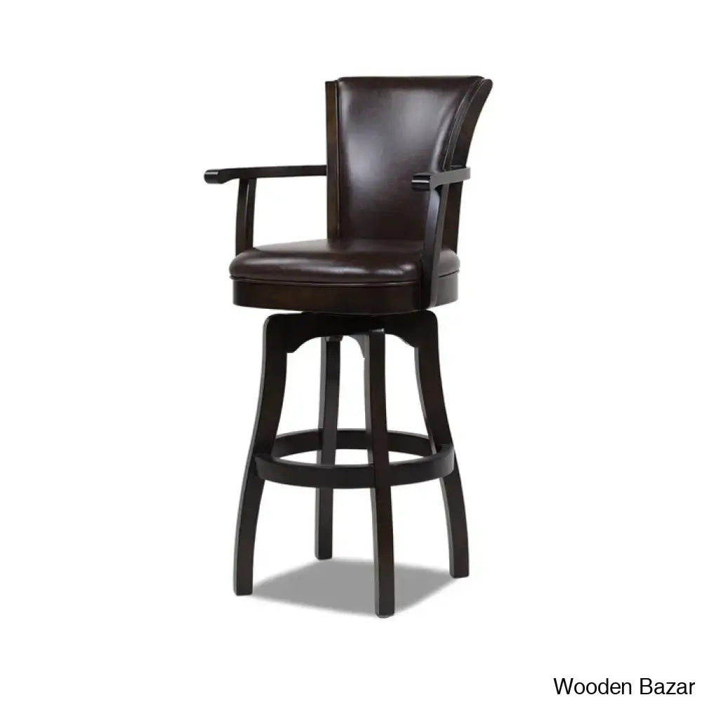 Meolaz Swivel Upholstered Counter And Bar Stool With Solid Wood Frame