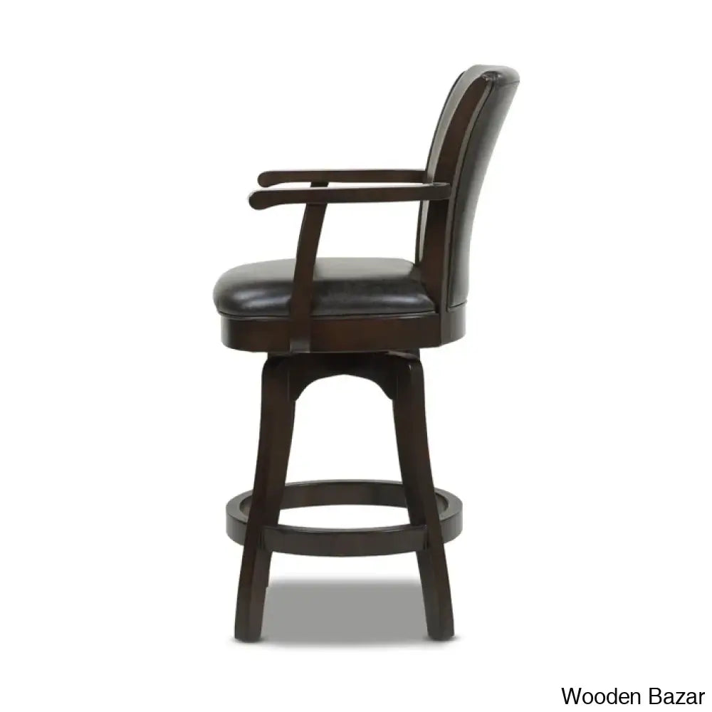 Meolaz Swivel Upholstered Counter And Bar Stool With Solid Wood Frame