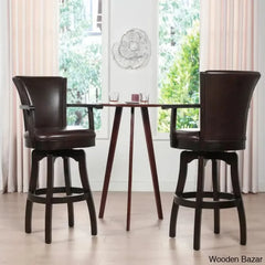 Meolaz Swivel Upholstered Counter And Bar Stool With Solid Wood Frame