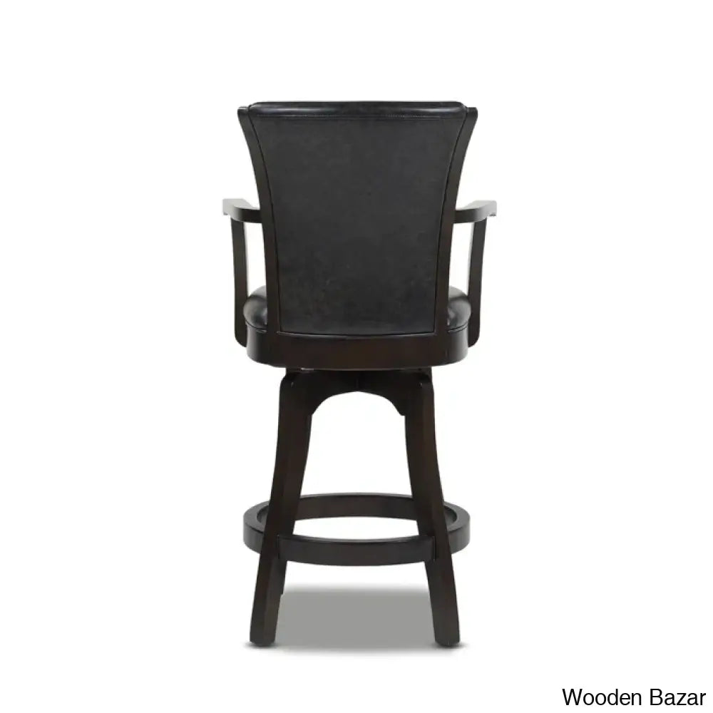 Meolaz Swivel Upholstered Counter And Bar Stool With Solid Wood Frame