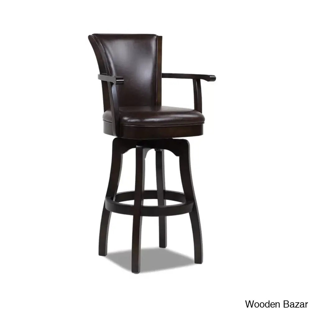 Meolaz Swivel Upholstered Counter And Bar Stool With Solid Wood Frame