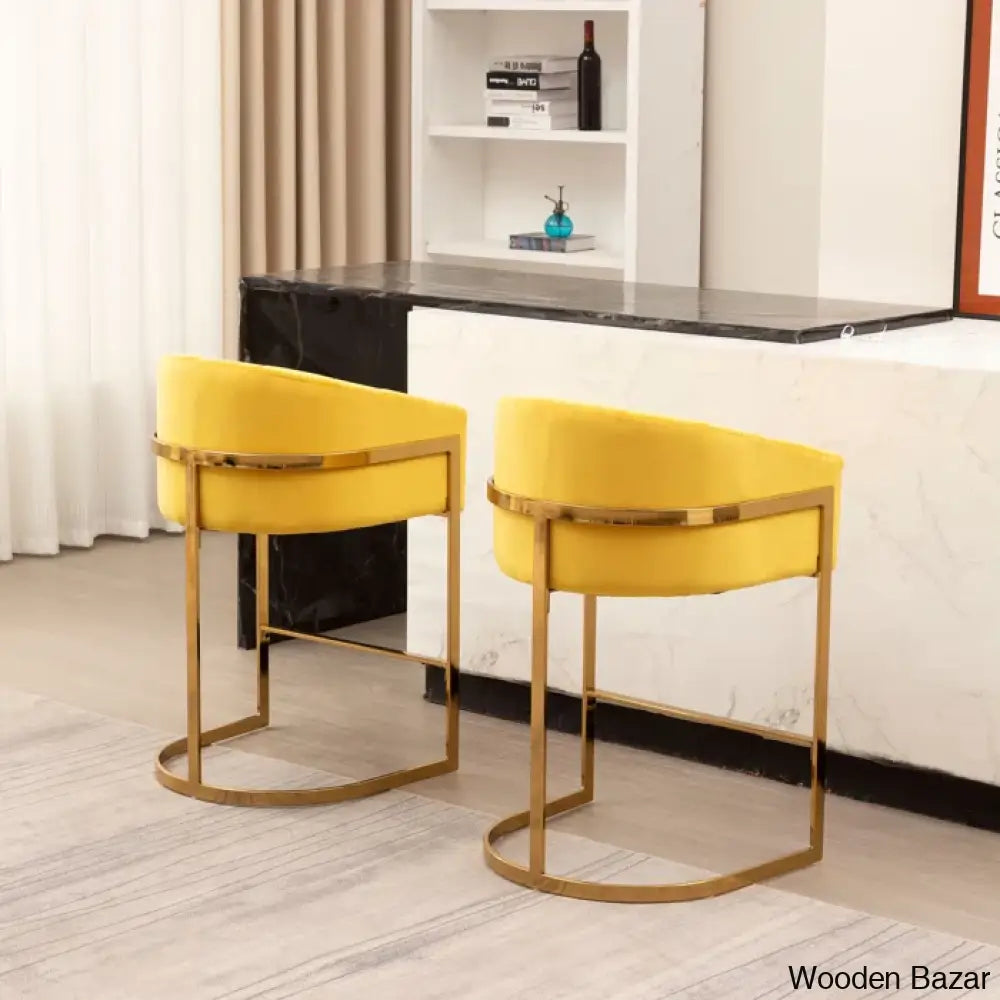 Mercew Swivel 27’’ Metal Tufted Counter And Bar Stool