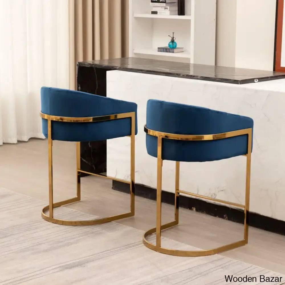 Mercew Swivel 27’’ Metal Tufted Counter And Bar Stool