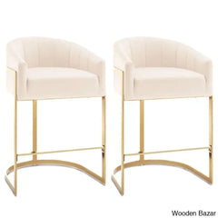 Mercew Swivel 27’’ Metal Tufted Counter And Bar Stool