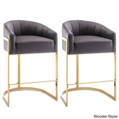 Mercew Swivel 27’’ Metal Tufted Counter And Bar Stool