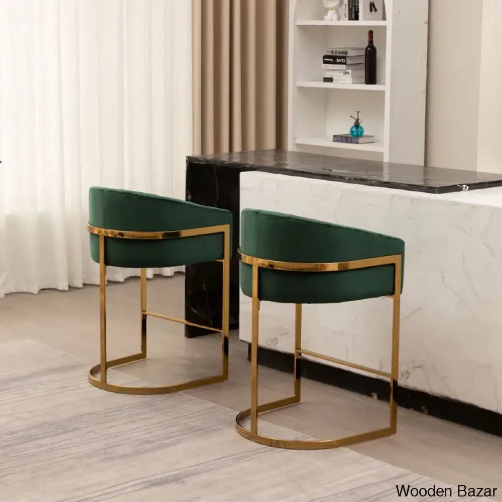 Mercew Swivel 27’’ Metal Tufted Counter And Bar Stool