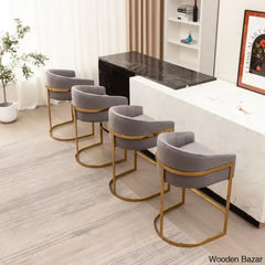 Merco Swivel Upholstered 27’’ Counter And Bar Stool With Metal Frame Gray / 3 Piece